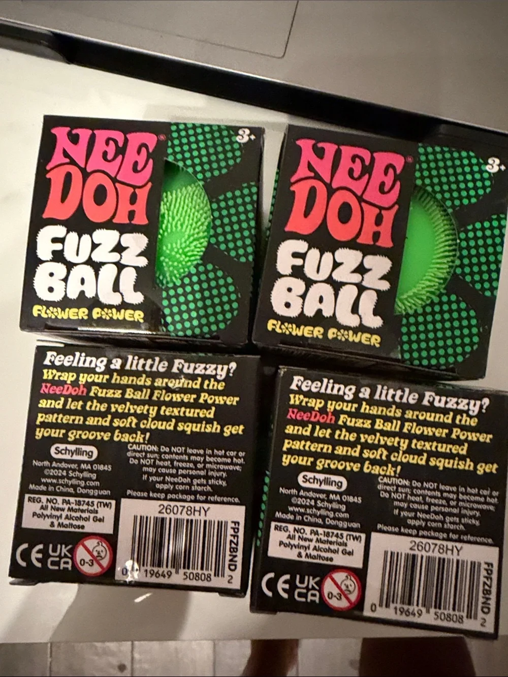 AUTHENTIC Fuzz Ball Flower Power Stress Toy - green
